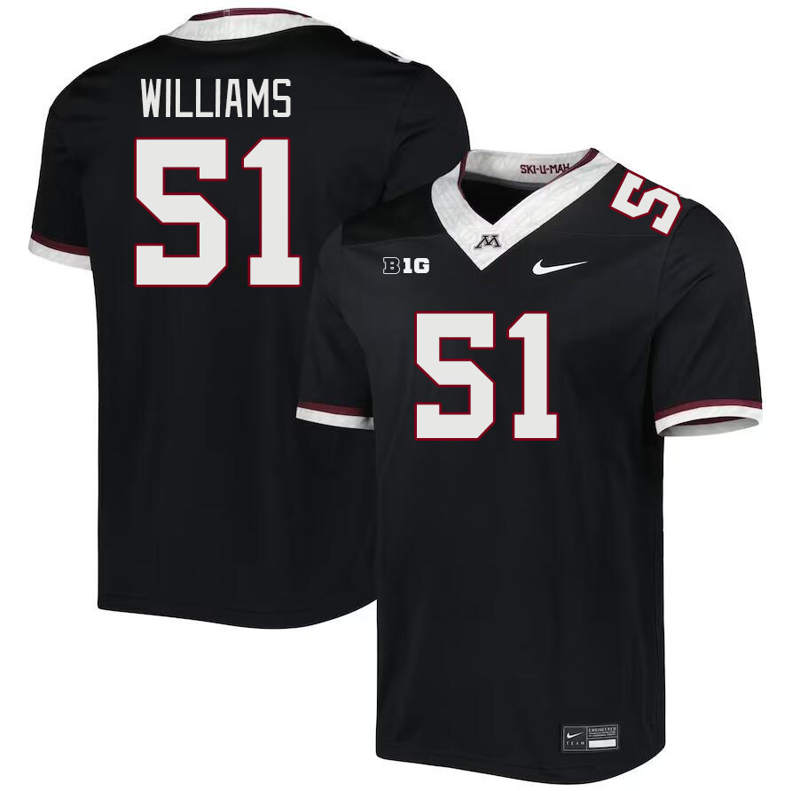 Men #51 Jerome Williams Minnesota Golden Gophers College Football Jerseys Stitched Sale-Black